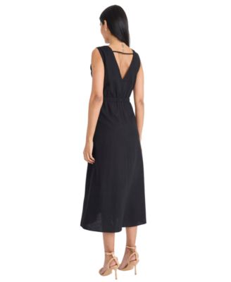 Women's Sleeveless Tie Belt Midi Dress