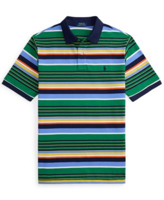 Men's Big & Tall Striped Mesh Polo Shirt