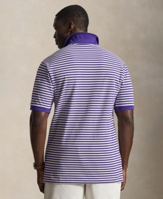 Men's Big & Tall Striped Mesh Polo Shirt