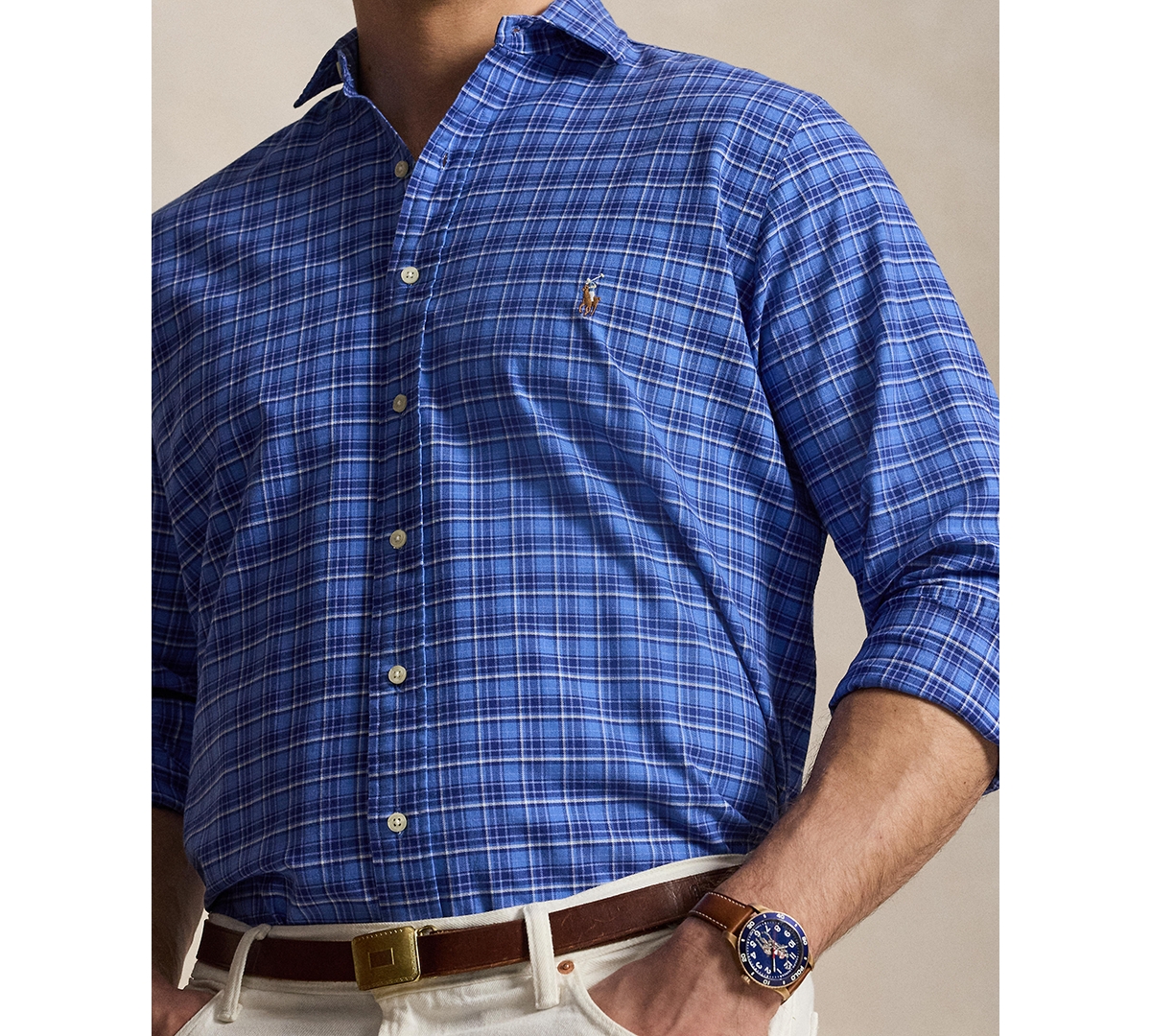 Polo Ralph Lauren Men's Big & Tall Plaid Oxford Shirt