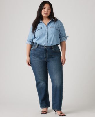 Trendy Plus Size 501&reg; Cotton High-Rise Jeans