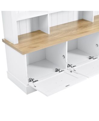 Elegant APP Controlled LED Hall Tree with Roman Column Design & Storage Bench