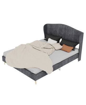 Velvet Upholstered Queen Bed - Luxurious & Peaceful Master Bedroom Focus