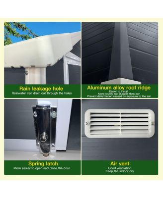 6ft x 6ft Plastic Outdoor Storage Shed with Lockable Door