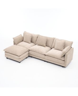 3-seat combo sofa with storage ottoman and footrest