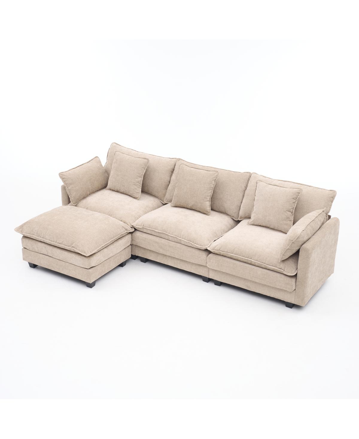 Streamdale Furniture 3-seat combo sofa with storage ottoman and footrest