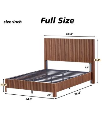 Streamdale   Wooden corrugated curved lines,No Box Spring Needed