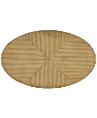 Streamdale 42" Oval Wood Coffee Table with Open Storage Shelf