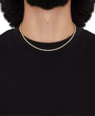 Hollow Rope Chain Necklace in 10k Yellow Gold