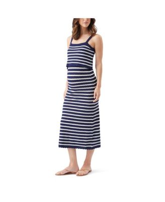 Maternity Ripe Pointelle Knit Nursing Dress