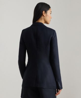 Women's Single-Button Notch Lapel Twill Blazer