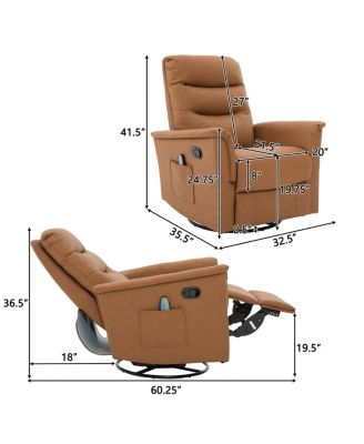 Manual Recliner Chair with 8-Point Massage & Adjustable Backrest