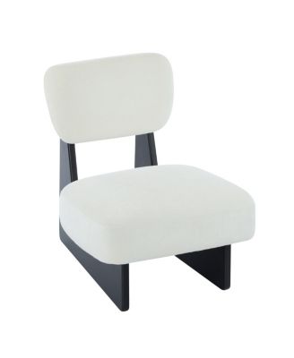 Streamdale Set of 2 Modern Beige Lounge Chair with Polyester Upholstery & Wood Base