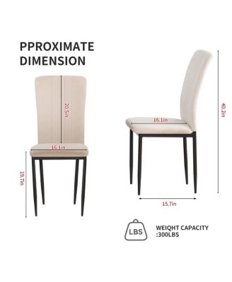 Dining Chairs Set of 4 Modern Velvet Upholstered Chairs with Metal Legs