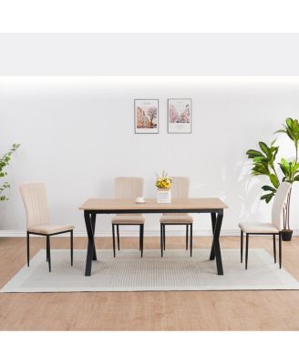 Dining Chairs Set of 4 Modern Velvet Upholstered Chairs with Metal Legs