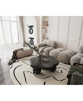 35" Cloud Shaped Coffee Table, Petal-Shaped Modern Minimalist Coffee Table