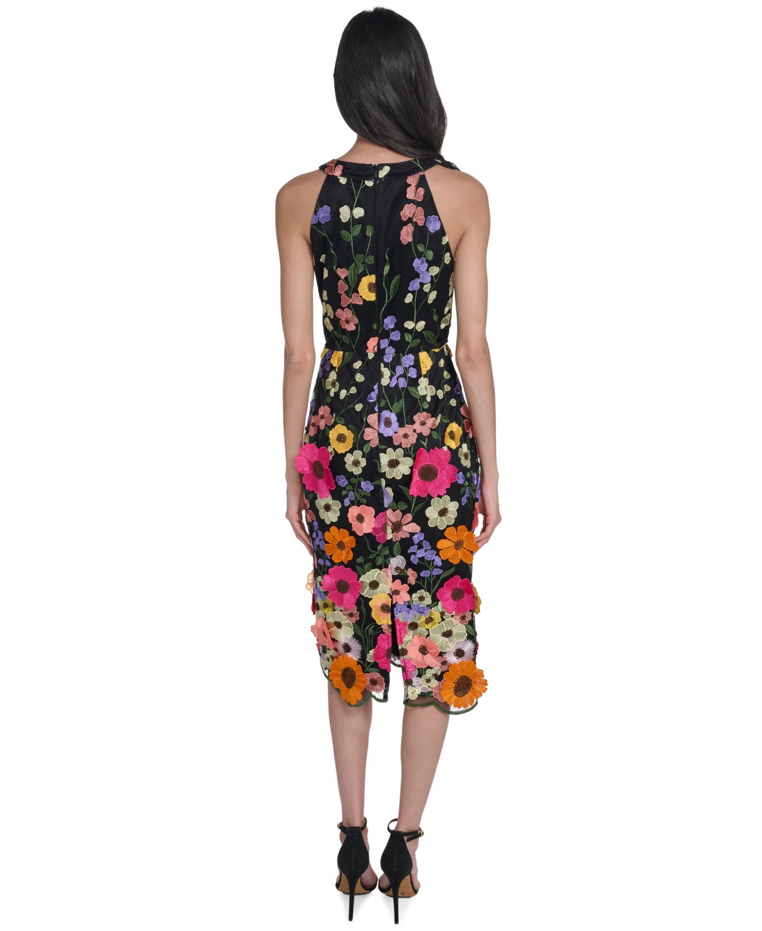 Petite 3D Floral Sheath Dress