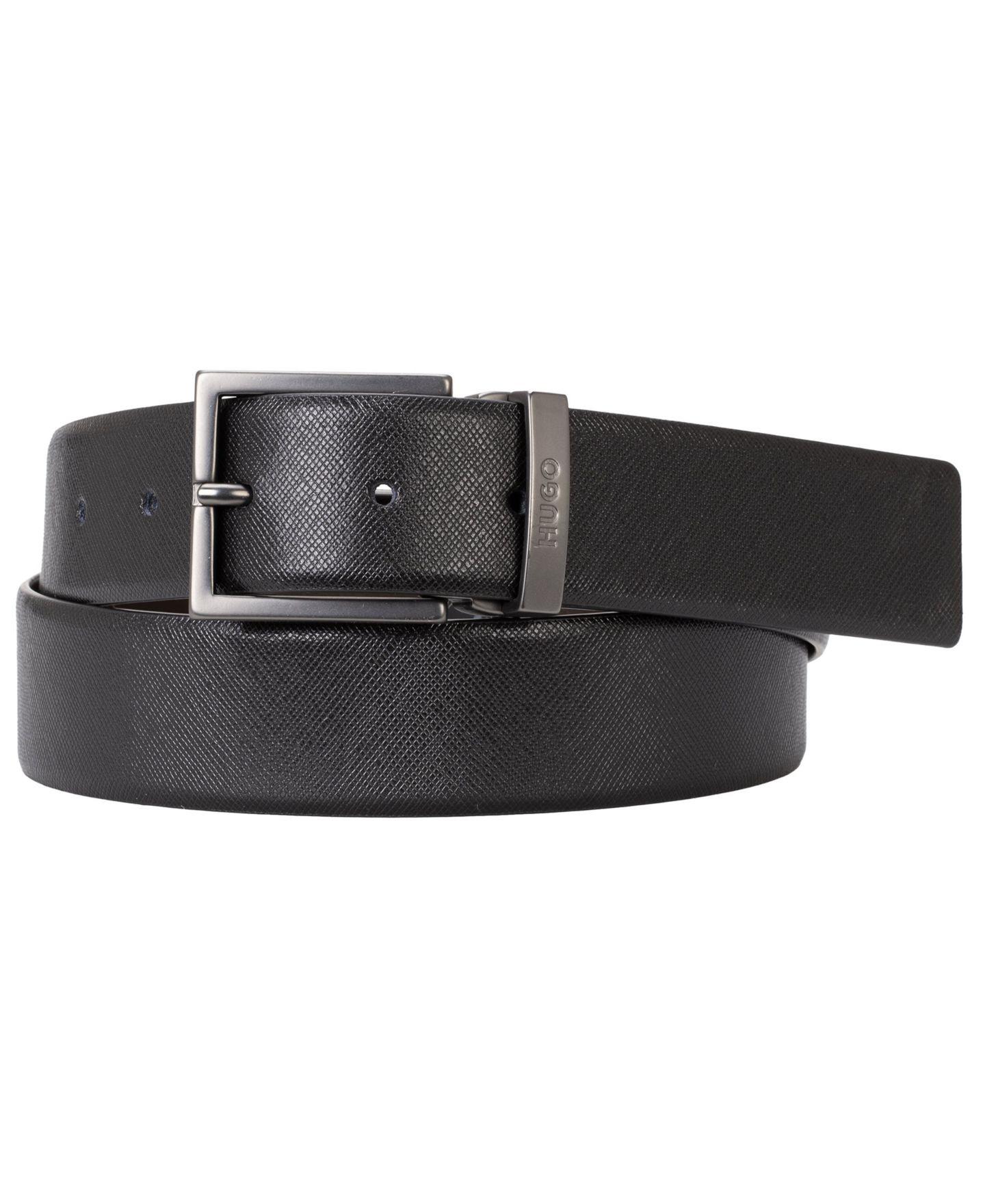 Мужской ремень Hugo Boss Luxe Reversible Leather Belt, цвет: Чёрный — фото 1