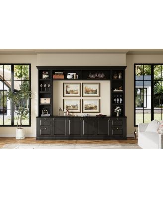 Modern TV Stand with Bookcase for TVs up to 70 inch, 3 Shelves