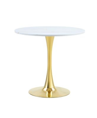 Streamdale Round Dining Table, 31.5" Tulip Bistro Table for Kitchen, Living Room, Cafe