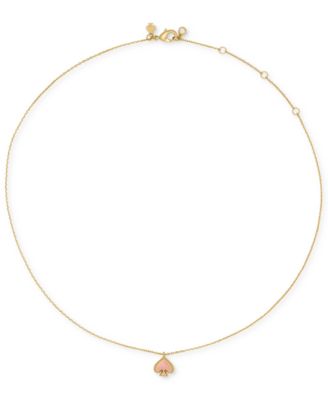 Gold-Tone Brass Spade Enamel Mini Pendant Necklace