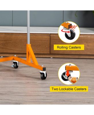 Z Rack, Adjustable Height Rolling Z Garment Rack, Sturdy Steel Z Base Clothing Rack with Lockable Casters for Home and Garment Store
