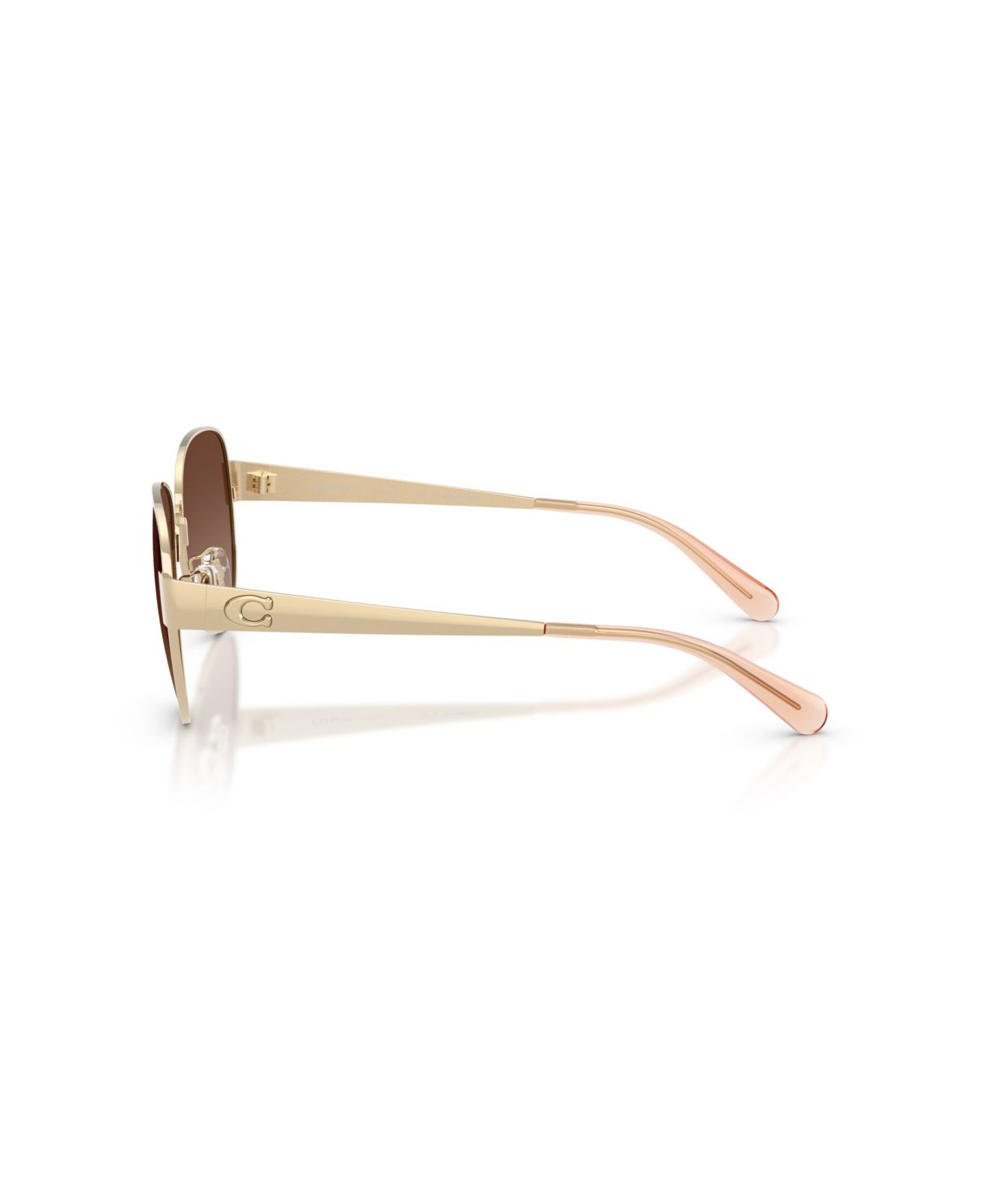 Женские солнцезащитные очки COACH Pilot Polarized Sunglasses, CDP37 HC7186, цвет: Блестящий светлый золотой — фото 3