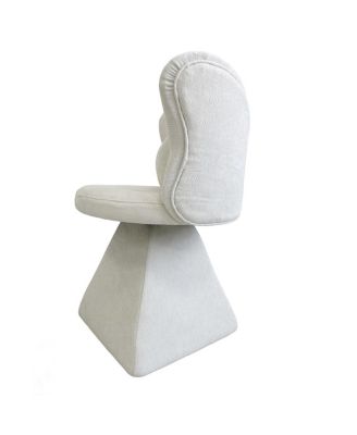 Elegant Chenille Velvet Armless Accent Chair with 360° Rotation