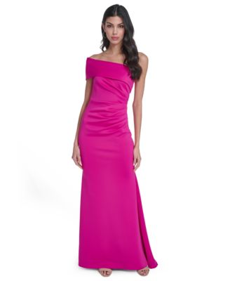 Women's One-Shoulder Side Tucks Gown