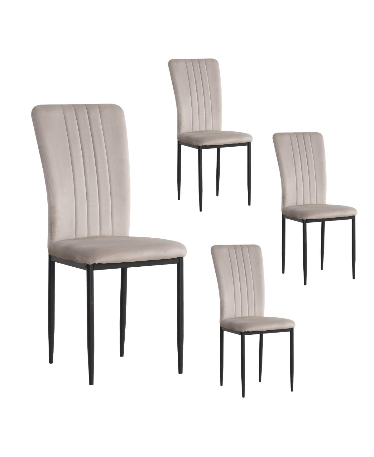Streamdale Furniture Dining Chairs Set of 4 Modern Velvet Upholstered Chairs