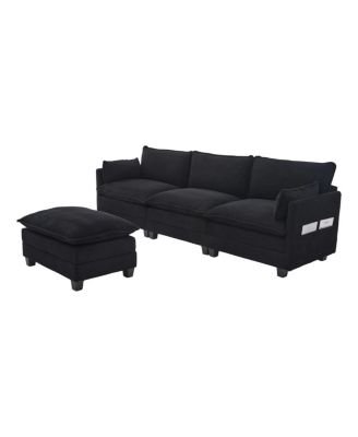 102" Oversized Modular Sectional Sofa with Movable Ottoman