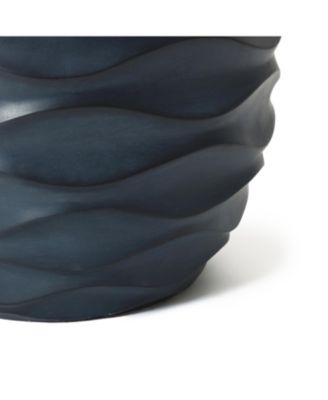 13.4-Inch Round Waves MgO Planter