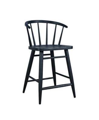 Fitz Traditional Solid Wood Curved Back Spindle Counter Stool