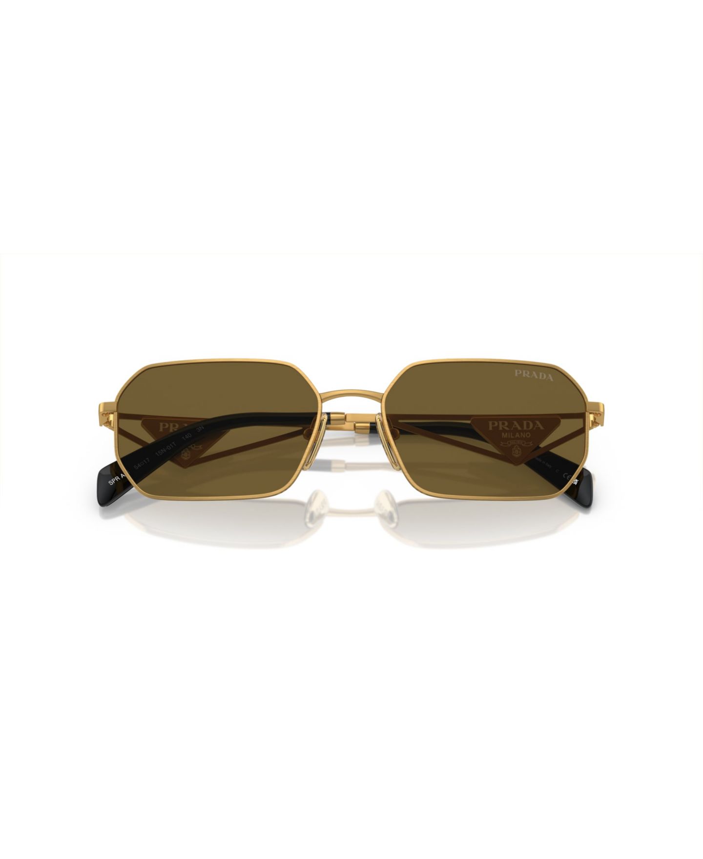 Женские солнцезащитные очки PRADA Geometric Sunglasses, PR A51S, цвет: Матовый золотой — фото 5