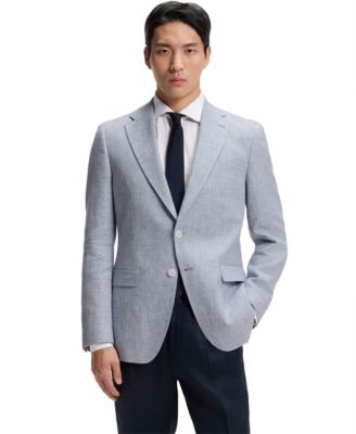 Men's Pepita Houndstooth Pattern Slim-Fit Blazer