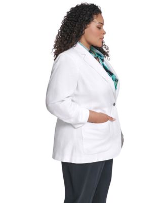 Plus Size Notch Collared Jacket