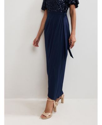 Women's Janessa Sequin Wrap Maxi Dress