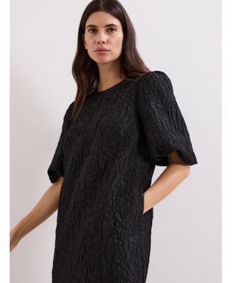 Women's Jacquard Round Neck Mini Dress