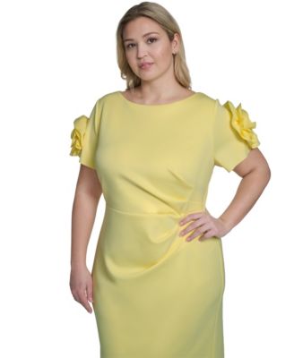 Plus Size Short-Sleeve Boat Neck Dress