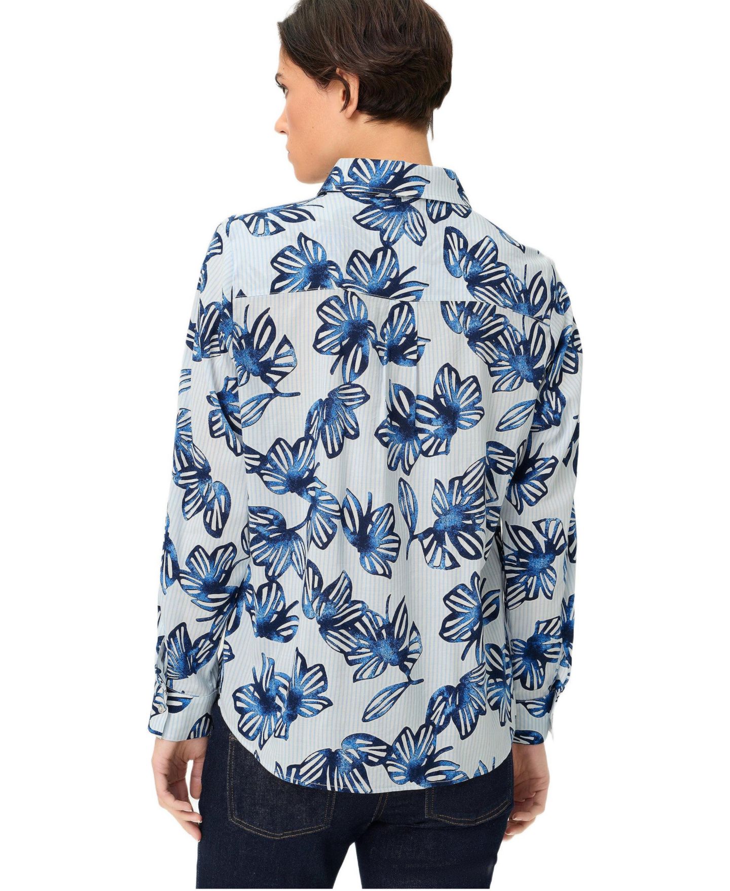 Женская рубашка Olsen Floral Stripe, цвет: Чернильный синий — фото 2