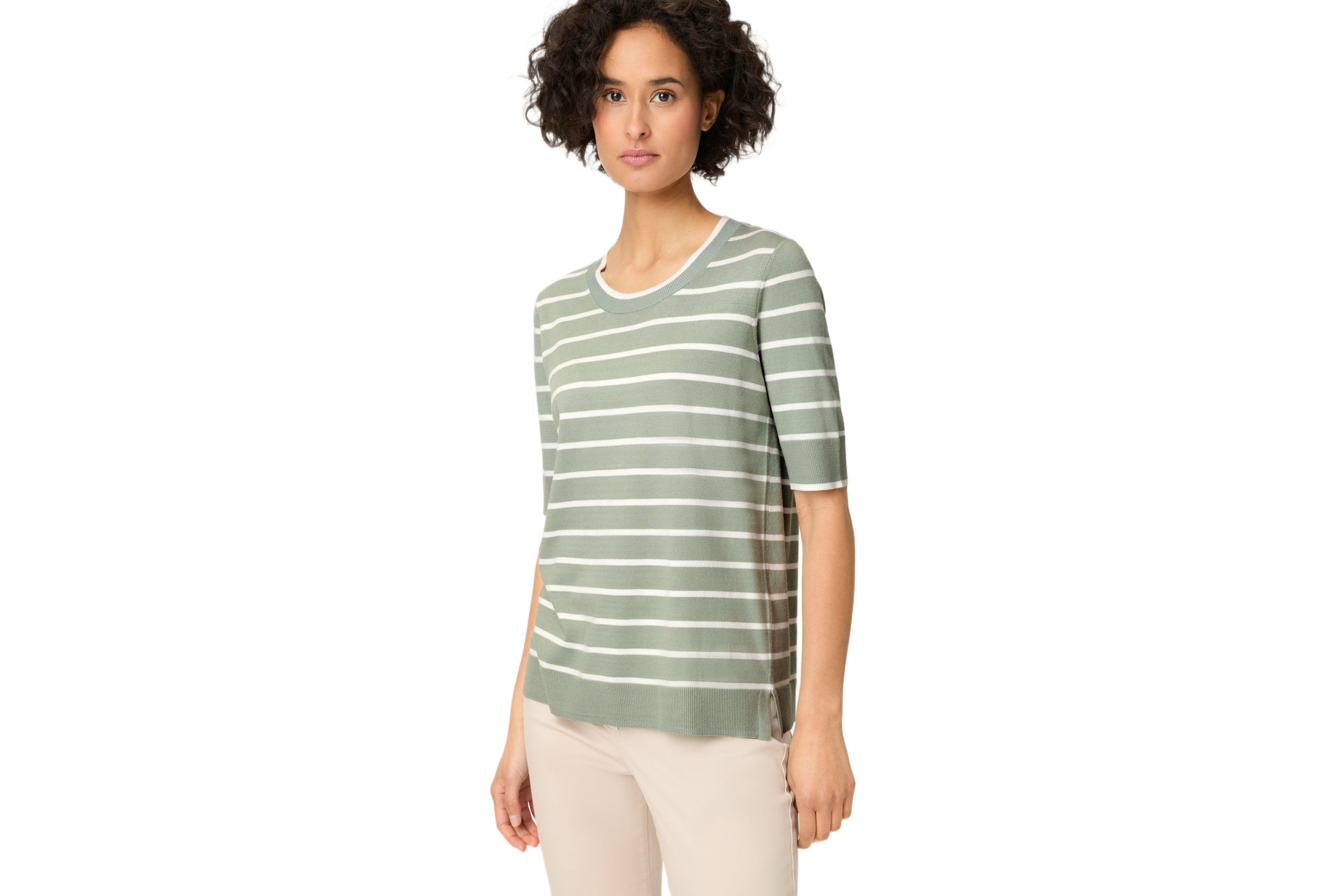Olsen Women's Striped Short Sleeve Sweater