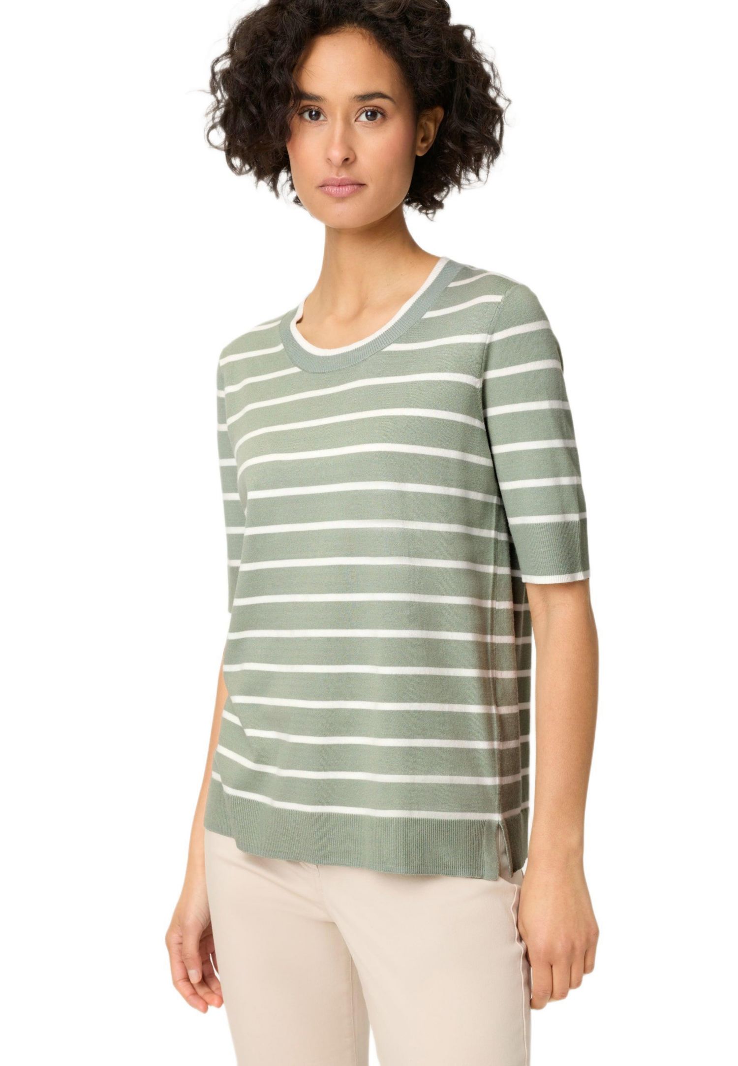 Women's Striped Short Sleeve Sweater