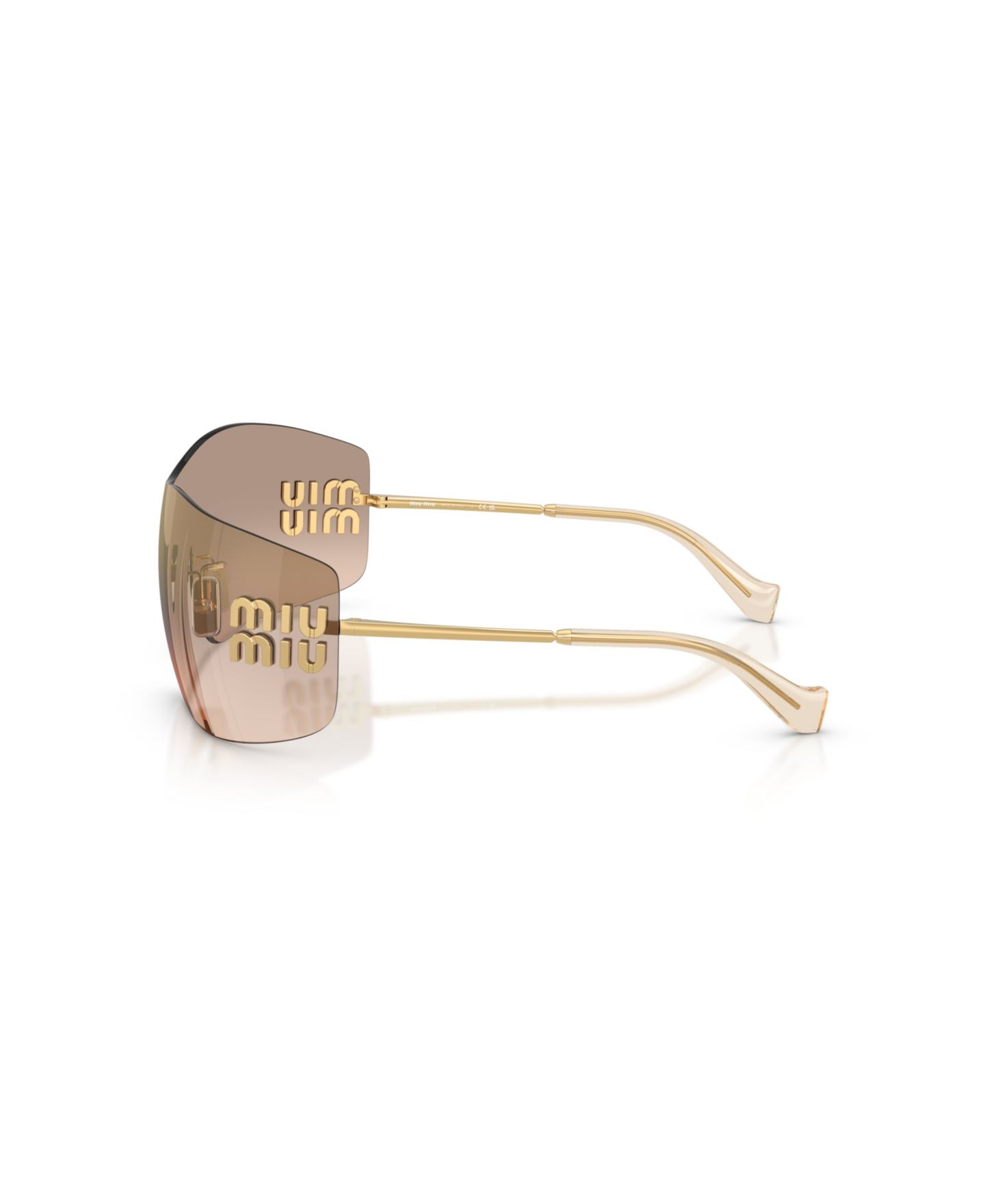 Женские солнцезащитные очки MIU MIU Rectangle Sunglasses, MU B53S, цвет: Золотой — фото 3