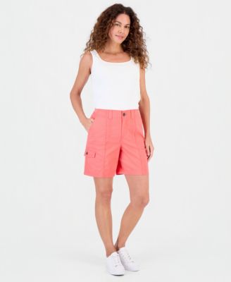 Women's Mid-Rise Comfort-Waist Cargo Shorts