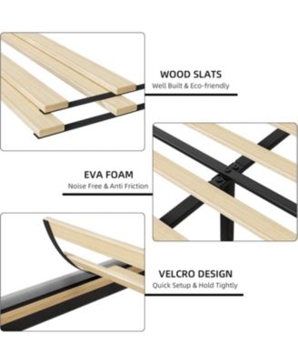 King Size Platform Bed Frame with Storage Headboard & USB Charging Station | Button Tufted Upholstery, Noise-Free Design