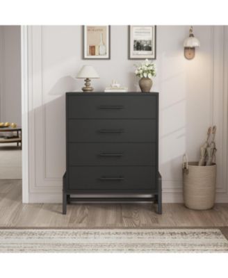 4 Drawer Dresser for Bedroom, 38.6" Tall Freestanding Storage Chest for Living Room or Entryway, Black