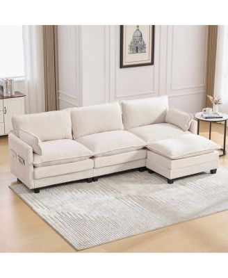 102" Oversized Modular Sectional Sofa with Movable Ottoman