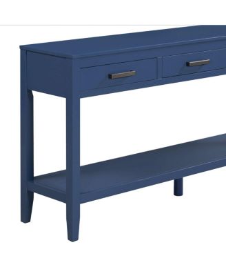 59.1" Farmhouse Console Table with 3 Drawers & Bottom Shelf