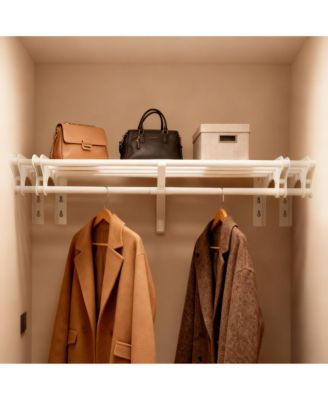 Expandable Steel Closet Shelves,Wall/Side Mount, Holds 220 lbs