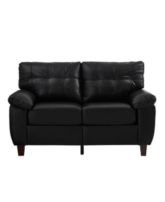 59" Modern Faux Leather Loveseat Sofa with Storage and Big Armrests